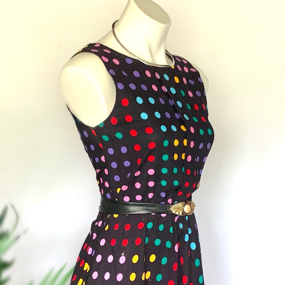 v i n t a g e :: Whimsical Polka Dot Swing Midi Dress - Picture 12 of 12